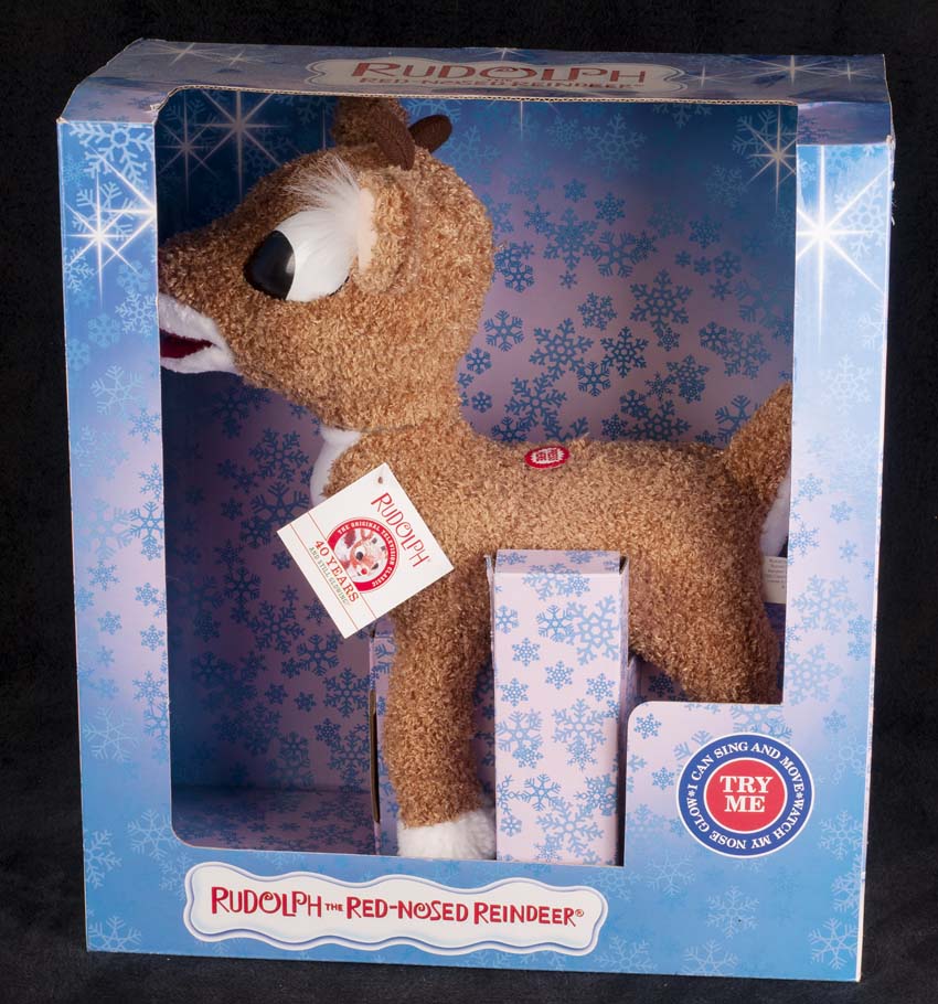 singing rudolph plush toy